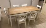 Landelijke tafel met 6 stoelen (kan ook afzonderlijk), Huis en Inrichting, Ophalen, Gebruikt, Landelijk, 4 tot 6 stoelen