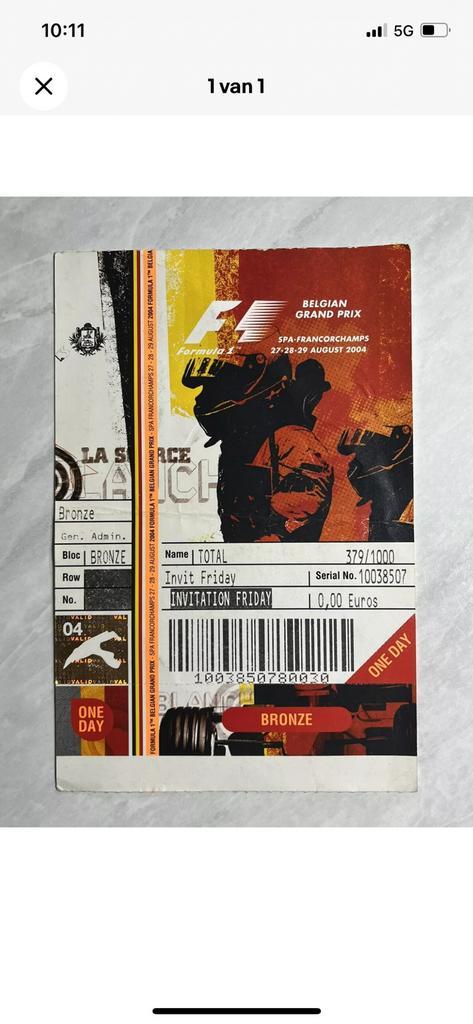GEZOCHT/ oude tickets belgian grand prix, Tickets en Kaartjes, Overige Tickets en Kaartjes