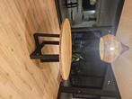 Tafel hout met zwarte poot, Huis en Inrichting, Tafels | Eettafels, Ophalen, Zo goed als nieuw, Rond, 100 tot 150 cm