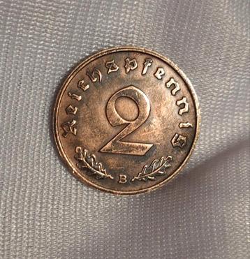 Zeldzame 2 Reichspfennig 1938B Duitse Reich, Postzegels en Munten, Verzenden, Oostenrijk