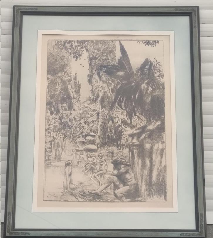 lithographie signe frans gailliard, Antiek en Kunst, Kunst | Litho's en Zeefdrukken, Ophalen of Verzenden