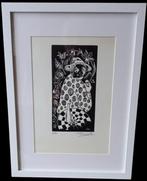 houtsnede Willy Lecomte "zelfportret"., Antiek en Kunst, Ophalen of Verzenden