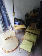 marmeren uitschuifbare tafel en krantenlamp, Antiek en Kunst, Ophalen