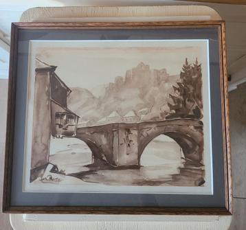 Schitterende aquarel, ingelijst en gesigneerd door A. Raty beschikbaar voor biedingen