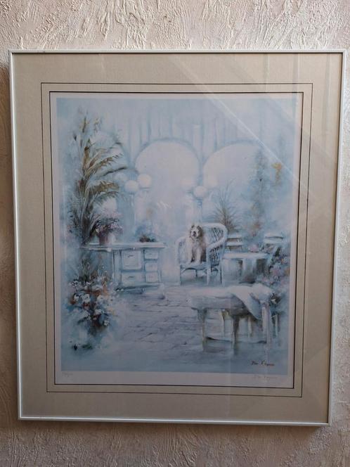 Stilleven "Woonkamer met hondje", Antiek en Kunst, Kunst | Tekeningen en Fotografie, Ophalen
