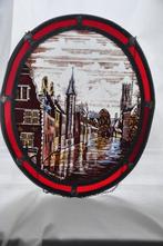 ovaal glas in lood - brugge - getekend Stefaan Annys, Antiek en Kunst, Ophalen of Verzenden