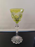 Val Saint Lambert - wijnglas model Verrept - 22 cm - geel, Antiquités & Art, Antiquités | Verre & Cristal, Enlèvement ou Envoi