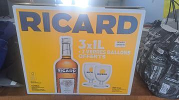 Ricard 3x1l + 2 verres beschikbaar voor biedingen