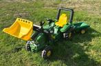John Deere traptractor met lader en aanhangwagen, Ophalen, Gebruikt, Trapvoertuig