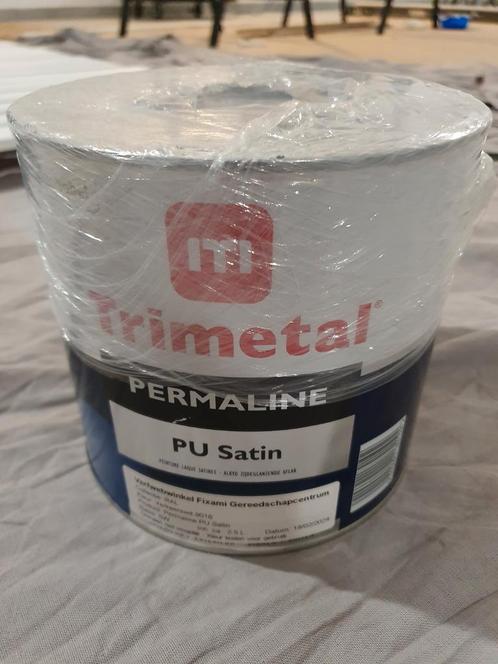 Trimetal Permaline PU Satin RAL 9016 2.5L, Doe-het-zelf en Bouw, Verf, Beits en Lak, Nieuw, Lak, Minder dan 5 liter, Wit, Ophalen