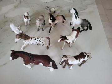 10 Schleich dieren : 7 paarden en 3 pony's beschikbaar voor biedingen