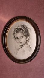 Vintage bruine ovale Italiaanse lijst, Antiek en Kunst, Ophalen