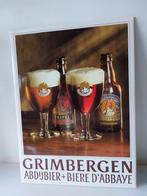 Reclamebord Abdijbier GRIMBERGEN (1988) 43x32 cm, Comme neuf, Enlèvement ou Envoi, Panneau publicitaire