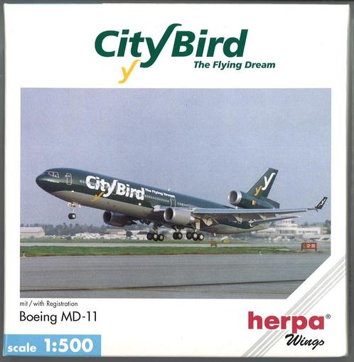 City Bird Scale 1-500 model McDonnell Douglas MD-11 Sabena, Verzamelen, Luchtvaart en Vliegtuigspotten, Nieuw, Schaalmodel, Ophalen of Verzenden
