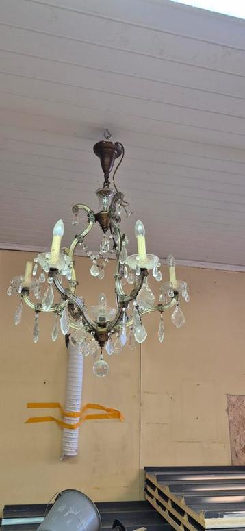 Lustre ancien 6 branches à pampilles beschikbaar voor biedingen