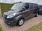 FORD TRANSIT CUSTOM 2.2 TDCI BJ 2016 3ZITS AIRCO NAV XXL., Auto's, Euro 5, Zwart, 4 cilinders, 2800 kg