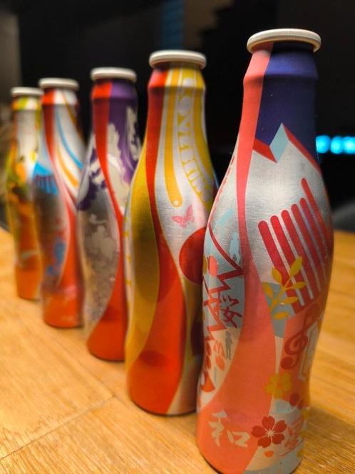 Coca cola collectibles 5 alu. flesjes m5 collectie, Verzamelen, Merken en Reclamevoorwerpen, Ophalen of Verzenden