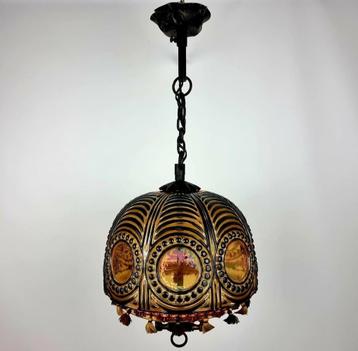 Uitzonderlijke glazen Art-deco hanglamp Ca. 1920, Antiek en Kunst, Ophalen of Verzenden