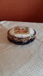 Très belle boîte à bijoux en porcelaine bleu cobalt, Ophalen of Verzenden