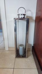Lantaarn windlicht Glas RVS, Ophalen, Zo goed als nieuw, 75 cm of meer