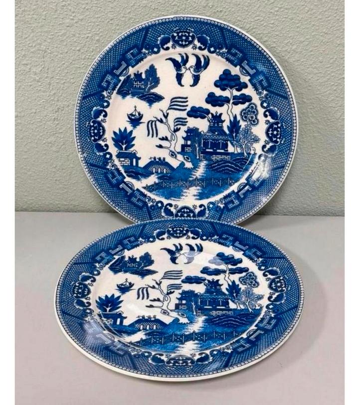 2X assiette 1940 Blue Willow Japan, assiettes japonaises, Antiquités & Art, Antiquités | Services (vaisselle) pièces, Enlèvement ou Envoi