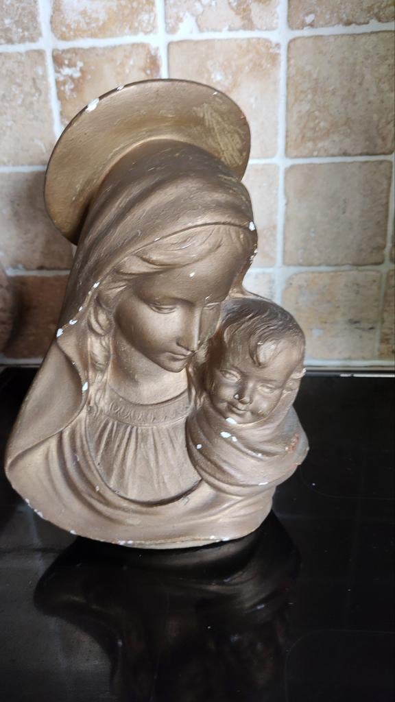 Buste mère-enfant de G Marton, XXe siècle, Antiquités & Art, Antiquités | Objets religieux, Enlèvement