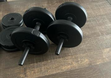 Dumbells en curve barbell beschikbaar voor biedingen