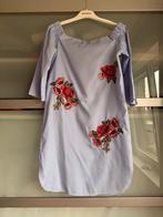 Gestreepte kleedje met bloemen, Kleding | Dames, Jurken, Ophalen of Verzenden, Gedragen, Maat 36 (S), Blauw