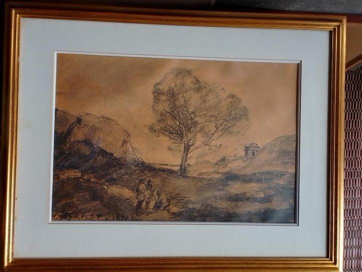 Camille Corot  1796 - 1875   Litho   Landschap, Antiek en Kunst, Kunst | Litho's en Zeefdrukken, Verzenden