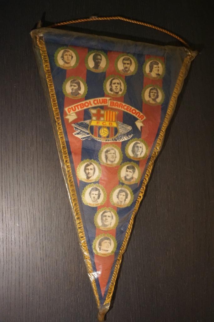 grote vintage voetbal wimpel fc barcelona 1978/79, Verzamelen, Sportartikelen en Voetbal, Ophalen of Verzenden