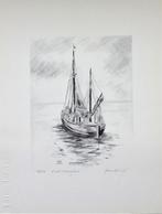 Gravure 'Vieux bateau de pêche' Frans Vanderveken, Enlèvement ou Envoi