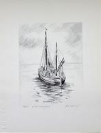 Ets ‘Oude vissersboot’ Frans Vanderveken, Antiek en Kunst, Kunst | Etsen en Gravures, Ophalen of Verzenden