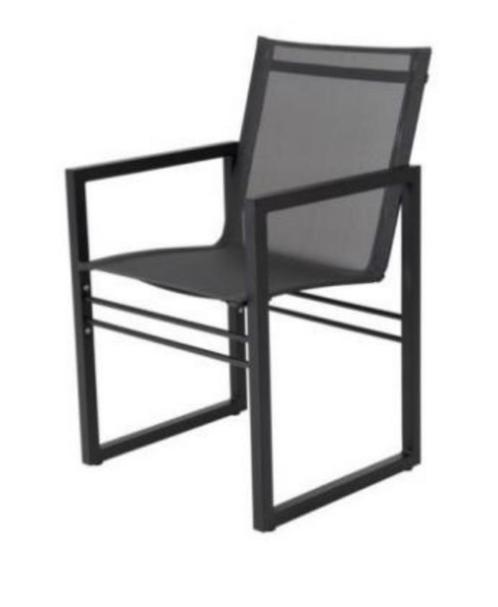 VEVI armstoel zwart merk Brafab - NIEUW in VERPAKKING !, Tuin en Terras, Tuinstoelen, Nieuw, Aluminium, Stapelbaar, Ophalen