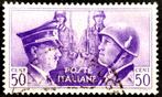 Wapenbroederschap Hitler & Mussolini 1941, Postzegels en Munten, Postzegels | Europa | Italië, Ophalen of Verzenden, Gestempeld