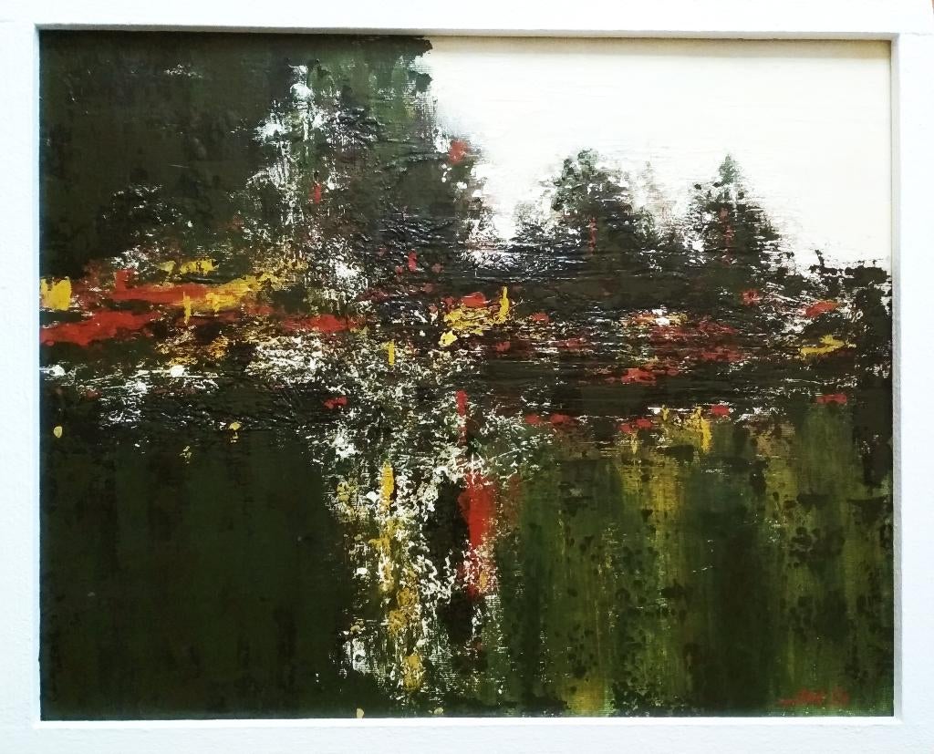 "Abstract landschap. Groen."  Schilderij, Verzenden