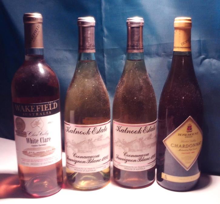 4 vins blancs australiens Prima 1989/1992, Collections, Vins, Comme neuf, Vin blanc, Autres régions, Pleine, Enlèvement ou Envoi