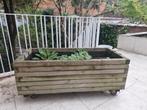 Houten plantenbak ol wieltjes, Tuin en Terras, Bloembakken en Plantenbakken, Ophalen, Gebruikt, Hout, Balkon