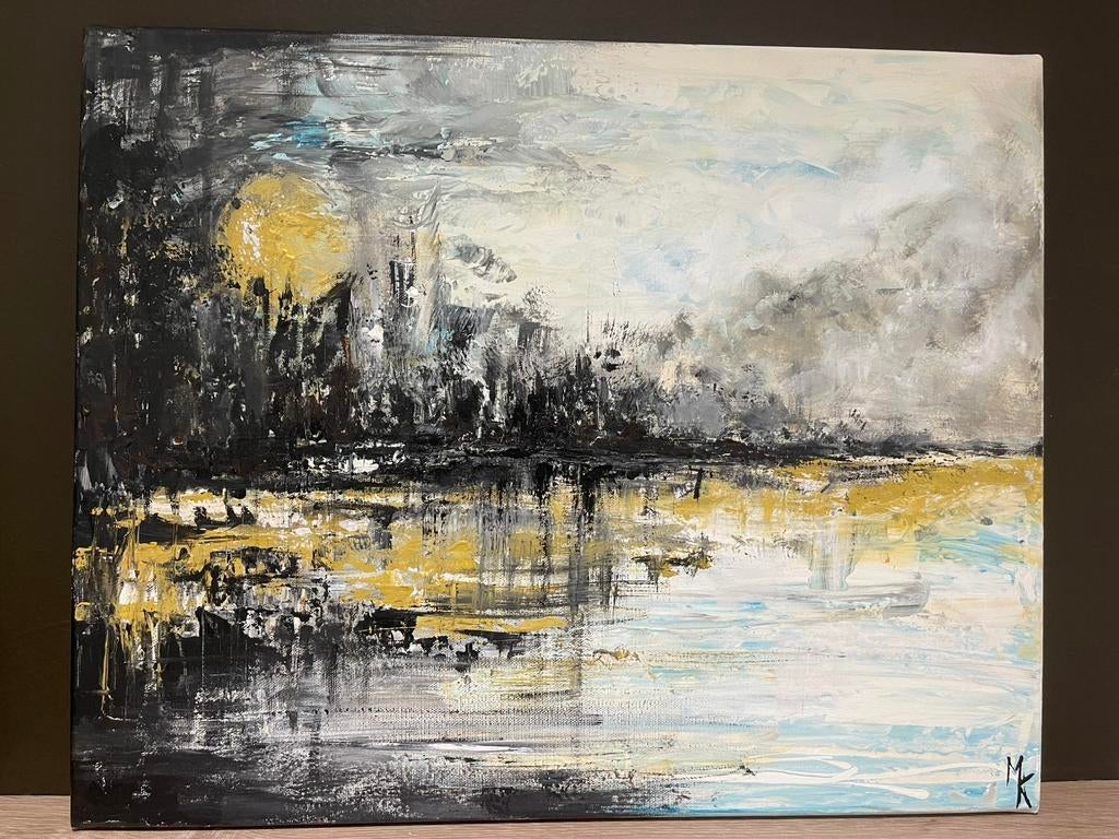 Sfeervol abstract schilderij Mk Art, Ophalen of Verzenden