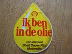 Vintage Sticker Shell ik ben in de olie Super Plus Motorolie, Verzamelen, Ophalen of Verzenden, Nieuw, Auto of Motor