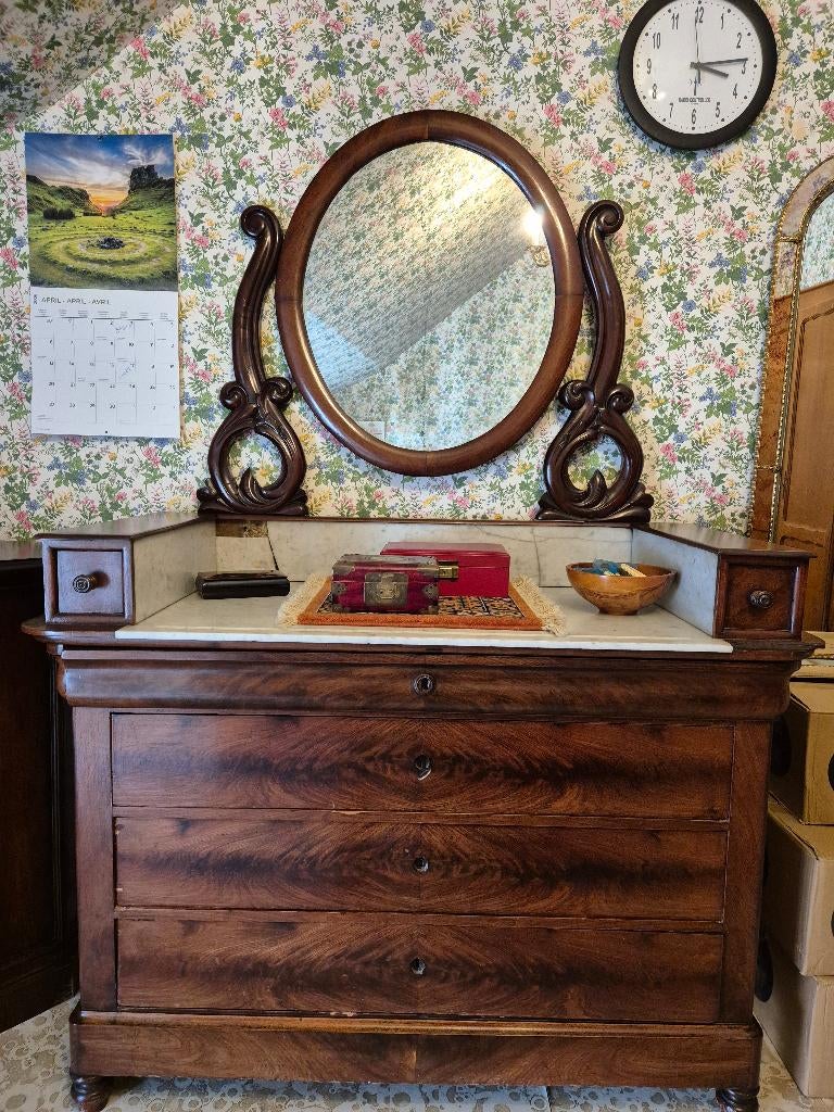 COMMODEKAST MET SPIEGEL, Antiek en Kunst, Ophalen