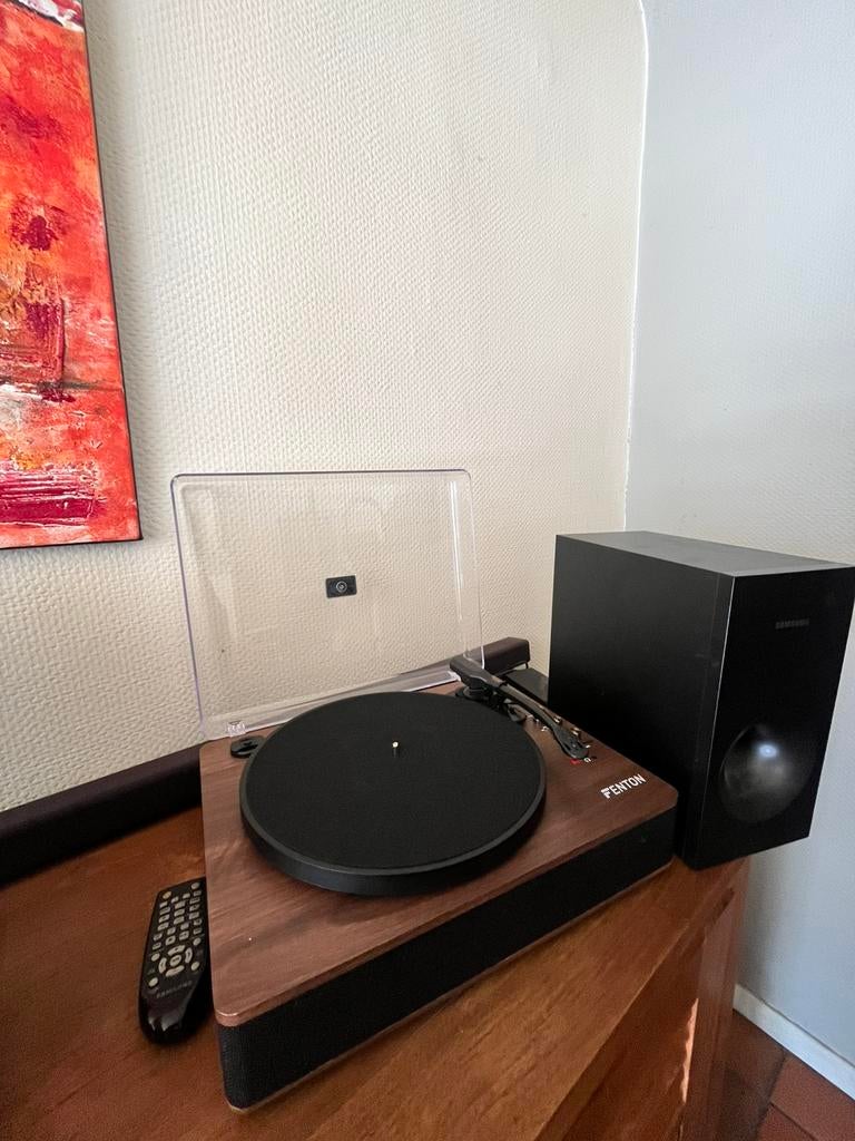 Fenton platenspeler - bijna nieuw + soundbar, Audio, Tv en Foto, Platenspelers, Ophalen, Zo goed als nieuw, Platenspeler