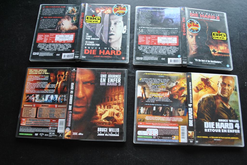 4 DVD Die Hard Piège de Cristal Une Journée Retour en enfer, CD & DVD, DVD | Action, Utilisé, Comédie d'action, Enlèvement ou Envoi