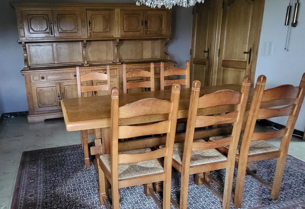 Eetplaats massief eik, Huis en Inrichting, Ophalen, Zo goed als nieuw