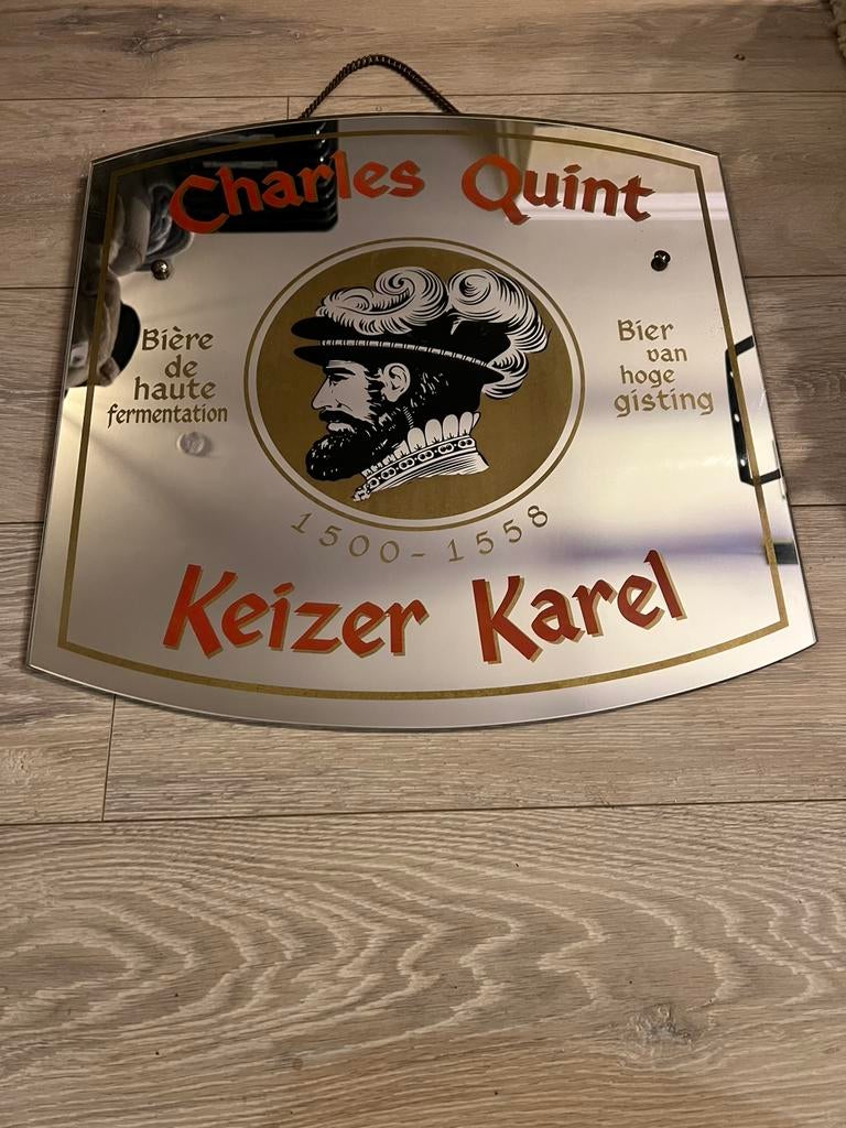 Keizer Karel Spiegel Hangketting Café, Collections, Marques de bière, Enlèvement, Comme neuf, Autres types