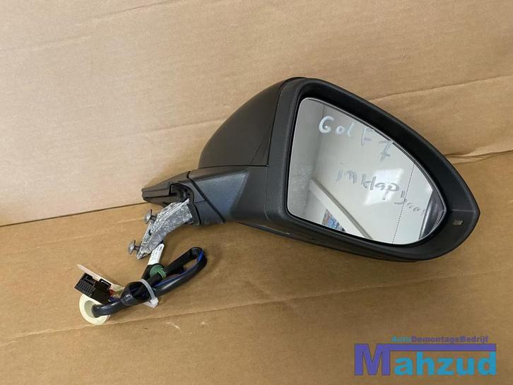 VW GOLF 7 7.5 Zwart rechts spiegel buitenspiegel 2012-2019, Auto-onderdelen, Spiegels, Volkswagen, Gebruikt