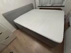 Sommier et lit king size gris (matelas et surmatelas inclus), Enlèvement, Utilisé