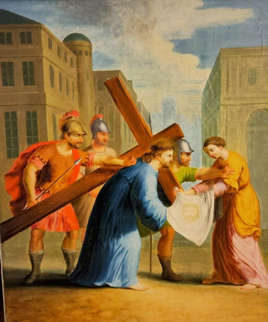 6e statie het gezicht van Jezus word afgedroogd, Antiek en Kunst, Ophalen of Verzenden