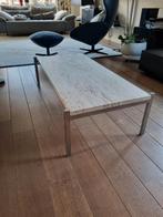 Table basse vintage en chrome et travertin, Maison & Meubles, Enlèvement, Utilisé, Vintage- tijdloos