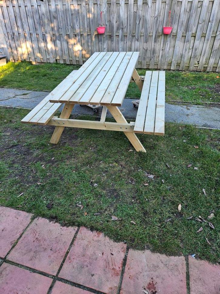 Nu voor 150 euro picknicktafels geïmpregneerd 6&8 personen, Tuin en Terras, Picknicktafels, Ophalen