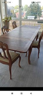 Table ancienne avec rallonge et 4 chaises, Maison & Meubles, Enlèvement